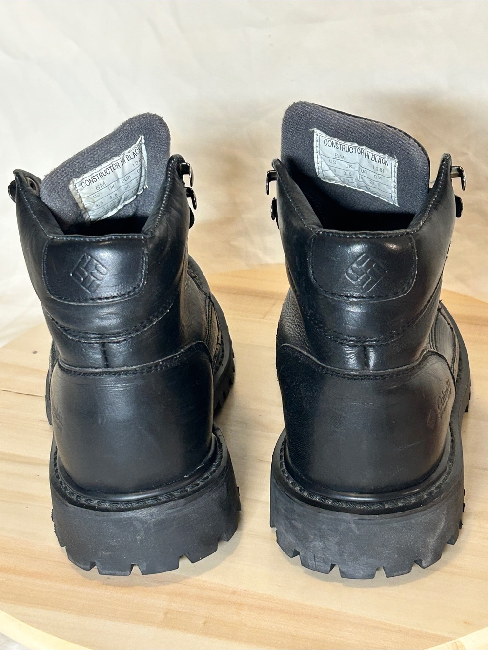 Columbia Men's Vintage Constructor Hi Black Leather Ankle Boot US 4.5 - Picture 4 of 7